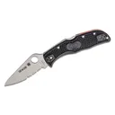 Spyderco Endela Lightweight Thin Red Line Serrated Folding Knife - Spyderco