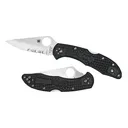 Spyderco Delica 4 2.88" Folding Knife - Serrated Edge VG10 - Black - Spyderco