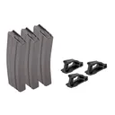 D&H Industries Aluminum 5.56 NATO 30 Round Magazine - Magpul Follower - Grey - 3 Pack with Magpul USGI Ranger Plate - Pack - D&H Industries