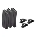 D&H Industries Aluminum 5.56 NATO 30 Round Magazine - Magpul Follower - Black  - 3 Pack with Magpul USGI Ranger Plate - Pack - D&H Industries