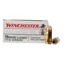 Winchester USA 9mm 115gr JHP Ammo - Box of 50 - Winchester