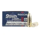 Fiocchi 9mm 124gr Full Metal Jacket Ammo - Box of 50 - Fiocchi