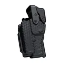 Rapid Force By Alien Gear Level 3 Duty Holster - Mid Ride Belt Slide - Glock 19/19X/19 MOS/23 (Gen 1-4)/44/45/45 MOS, Glock 17/17 MOS/22 (Gen 1-4)/47/47 MOS - Basket Weave Black - Right Hand -  Compact Light - No Axon - Rapid Force By Alien Gear