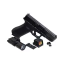 GLOCK Blue Label G45 MOS 9mm Pistol with Holosun HE509T-RD X2-LEM Reflex Sight with Red Circle Dot | AmeriGlo Suppressor Height Sights | SureFire X300U-A Ultra - Glock