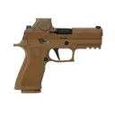 SIG Sauer Off Duty M18 - 9MM Pistol - 3.9" Barrel - COYOTE  - SIGLITE Night Sights - MOD POLY X GRIP - (2) 21RD MAG - (1) 17RD MAG - ROMEOM17 - RAIL - Qualified Individuals Only - Sig Sauer
