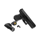 GLOCK Blue Label G45 MOS 9mm Pistol - Black Holosun HS507C X2-LEM Miniature Reflex Sight with Red Circle Dot and Solar Panel LAW ENFORCEMENT ONLY AmeriGlo Glock MOS Suppressor Height Sights For Glock MOS Models SureFire X300U-A Ultra Handgun Weapon Light - 1000 Lumens - Black - Glock