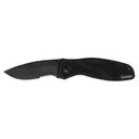 Kershaw Blur Folding Knife - 3.4" - Half Serrated Recurve - Black - Kershaw