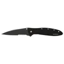 Kershaw Leek Folding Knife - 3" - Half Serrated Drop Point - Black - Kershaw