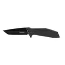 Kershaw Knives Brawler 3" Tanto Blade - Plain Edge - Black - Kershaw
