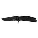 Kershaw Brawler Folding Knife - 3" - Half Serrated Tanto - Black - Kershaw