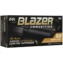 CCI Blazer Clean-Fire Suppressor .45 ACP 230gr TMJ - Box of 50 - Cci