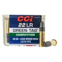 CCI Green Tag 22 LR 40gr LRN - Box of 50 - Cci