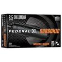 Federal 6.5 Creedmoor 140gr Fusion Tipped Subsonic Ammo - Box of 20 - Federal Ammunition