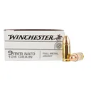 Winchester Target 9mm Luger 124 gr NATO-Spec Full Metal Jacket - Box of 50 - Winchester
