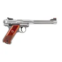 Ruger Mark IV Hunter .22 LR Rimfire Pistol With Fluted Barrel - 6.8" - Silver - 2x 10rd Mags - Ruger