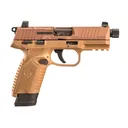FN America 502 Optic Ready .22 LR Rimfire Pistol - 4.6" - FDE - 2x 10rd Mags - Fn America