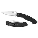 Spyderco Military 4" Folding Knife - Plain Edge Clip Point - G10 Black - Spyderco