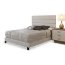 Tranquil Sleep Faux Leather Horizontal Channel Platform Bed Frame - Tranquil Sleep