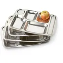 Military Style Stainless Steel Mess Trays 4 Pack - Military Surplus
