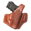 Cebeci Arms Leather Basketweave Belt-Slide Pancake Holster Springfield XD9/XD40 4" Compact Right - Cebeci