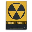 U.S. Civil Defense Surplus Fallout Shelter Steel Sign New - Military Surplus