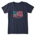 Life is Good Women's Count Your Blossoms Crusher Vee Shirt - Life Is Good