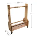 Rush Creek Rustic Pine 16 Fishing Rod Rolling Storage Rack - Rush Creek