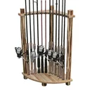 Rush Creek Rustic 12 Fishing Rod Corner Storage Rack - Rush Creek