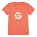 Life Is Good Women's Relaxed Daisy V-Neck Crusher Lite T-Shirt - Life Is Good