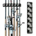 Rush Creek 6 Fishing Rod Wall Rack with Textured Rubber Swivel Grip - Rush Creek