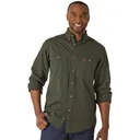Wrangler RIGGS Workwear Long Sleeve Button Down Solid Twill Work Shirt - Wrangler Riggs