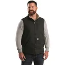 Berne Heartland Sherpa-Lined Washed Duck Vest - Berne Apparel