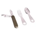 Mil-Tec Eating Utensil Set with Pocket Knife Olive Drab - Sportsman's Guide