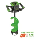 ION Alpha Pro 10" 40V Lithium-Ion Electric Ice Auger with 2 Batteries - Ion