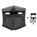 RHINO BLINDS COMBO R150 Hunting Blind + Tri-Pole Stool w/ Back | Mossy Oak Bottomland - Rhino Blinds
