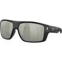 COSTA Diego 580G Grey Silver Polarized Sunglasses | Matte Black Frames - Costa