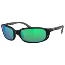 COSTA Del Mar Brine 580G Green Mirror Polarized Sunglasses | Matte Black Frame - Costa