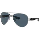 COSTA South Point 580P Grey Polarized Sunglasses | Palladium Silver-Black Frames - Costa Del Mar