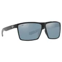 COSTA Rincon 580P Grey Silver Mirror Polarized Sunglasses | Shiny Black Frame - Costa