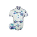RETRO RIFLE Palm V3 Button Down Shirt - White & Purple - Retro Rifle