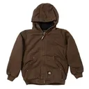 BERNE WORKWEAR Youth Washed Hooded Jacket Bark - Berne Workwear