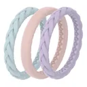 GROOVE LIFE Thin Stackable Silicone Rings - Pastel Sky 3 Set - Groove Life