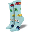 SOCKSMITH Food Truck Crew Sock - Heather Blue - Socksmith