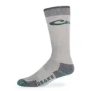 DRAKE Mens Merino Wood Crew Socks Grey/Green - Drake