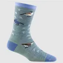 DARN TOUGH Women's Twitterpated Lightweigh Crew Sock - Grey / Blue - Darn Tough Vermont