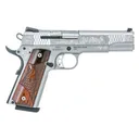 SMITH & WESSON SW1911 45ACP 5" 8rd Pistol - Engraved Stainless / Wood Grips - Smith & Wesson / S&W