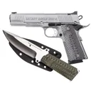 MAGNUM RESEARCH 1911 "G" 45ACP 5" 8rd Pistol w/ Fixed Blade Knife - Stainless | G10 Grips - Magnum Research