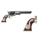 CIMARRON Man w/ No Name 38 Special 7.5" 6rd Revolver - Case Hardened | Walnut Snake Grips - Cimarron Firearms