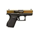 GLOCK G42 380 ACP 3.26" 6rd Pistol | Black w/ Gold Polished Titanium PVD Slide - Glock