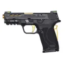 SMITH & WESSON Shield EZ 9mm 3.8" 8rd Pistol w/ Ported Barrel & Hi-Viz Tritium Sights - Gold | Black - Smith & Wesson